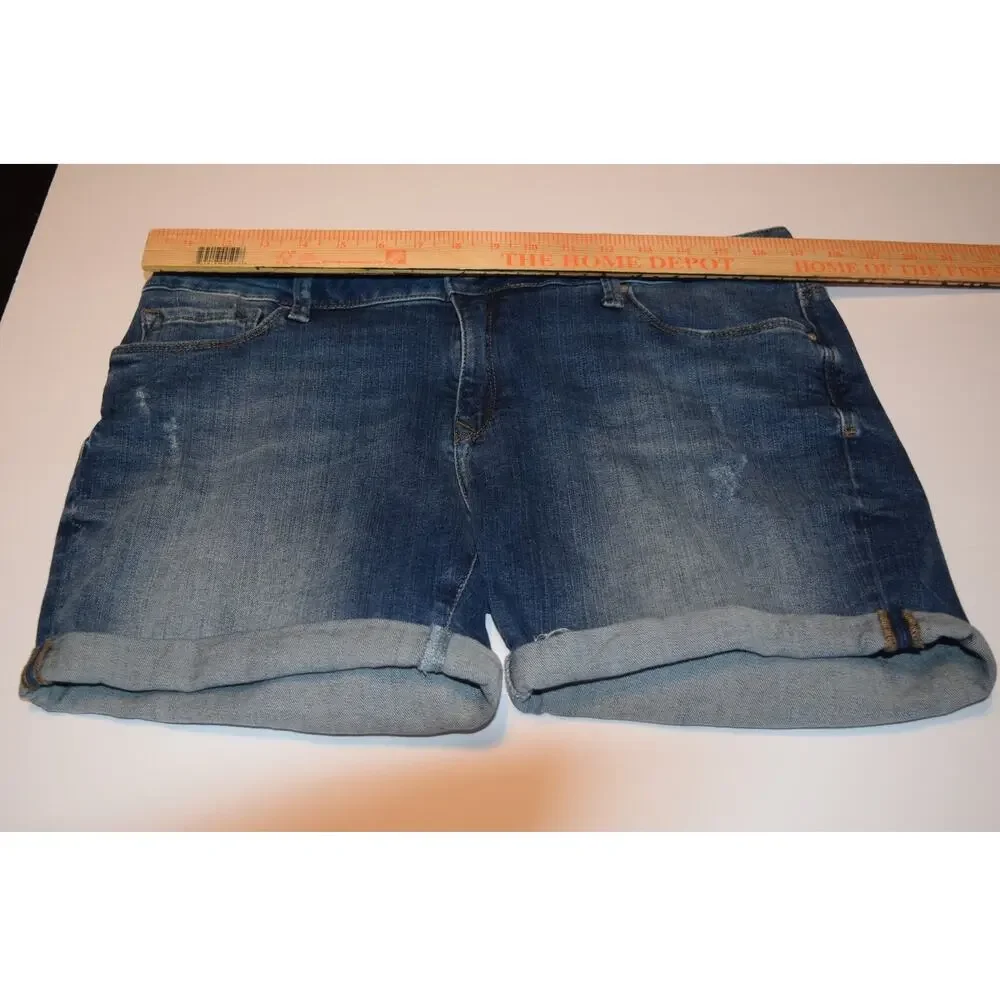 Mavi Pixie Denim Shorts Womens 31 Mid Rise Stretch Cuffed Blue Jean - Picture 2 of 8
